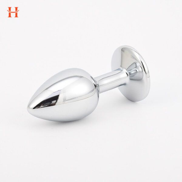 Anal Butt Plug Set Diamond Jeweled (Silver) - Image 6
