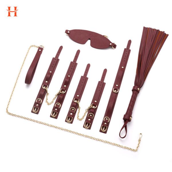 Roomfun - Wine Red Leather Bondage Set - Image 5