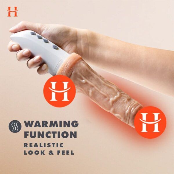 Blush - Dr. Skin Silicone - Dr. Hammer - 7 Inch Thrusting Dildo with Handle - Beige - Image 6