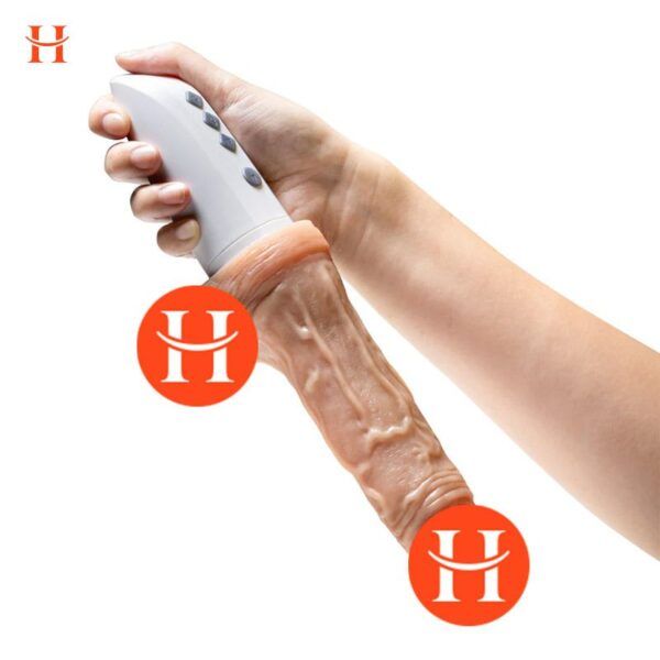 Blush - Dr. Skin Silicone - Dr. Hammer - 7 Inch Thrusting Dildo with Handle - Beige - Image 8