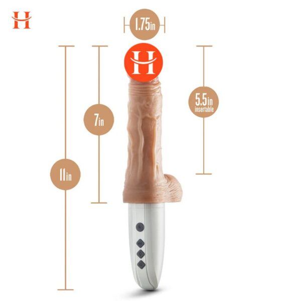 Blush - Dr. Skin Silicone - Dr. Hammer - 7 Inch Thrusting Dildo with Handle - Beige - Image 7